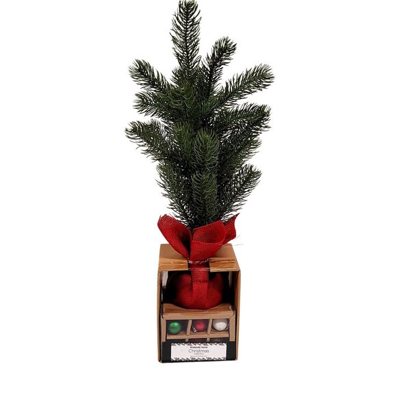 Kit Build your Own Christmas Tree 18'' Kirkland's Home Red Burlap 24 Ornaments - Picture 1 of 7